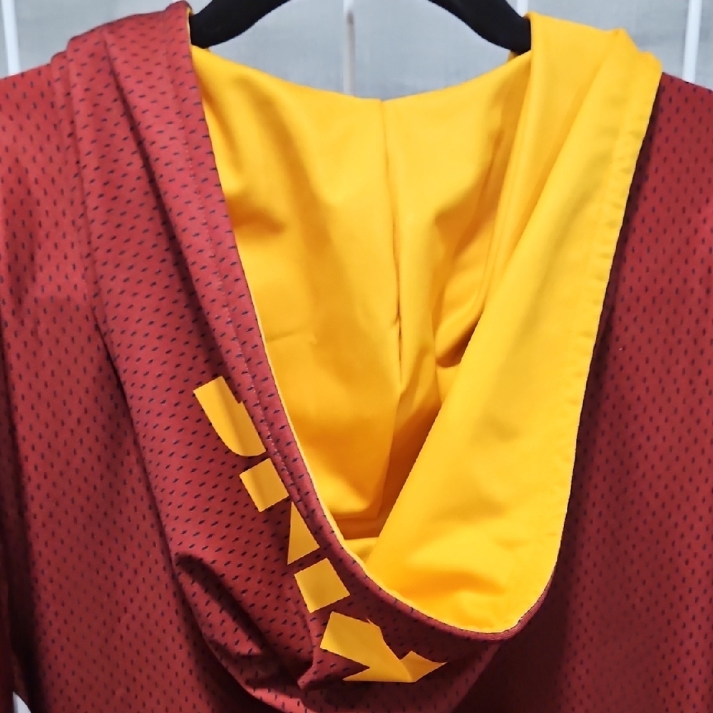 Burgundy and Gold Redskins Hoodie with Old School Logo And Name - Picture 8 of 8